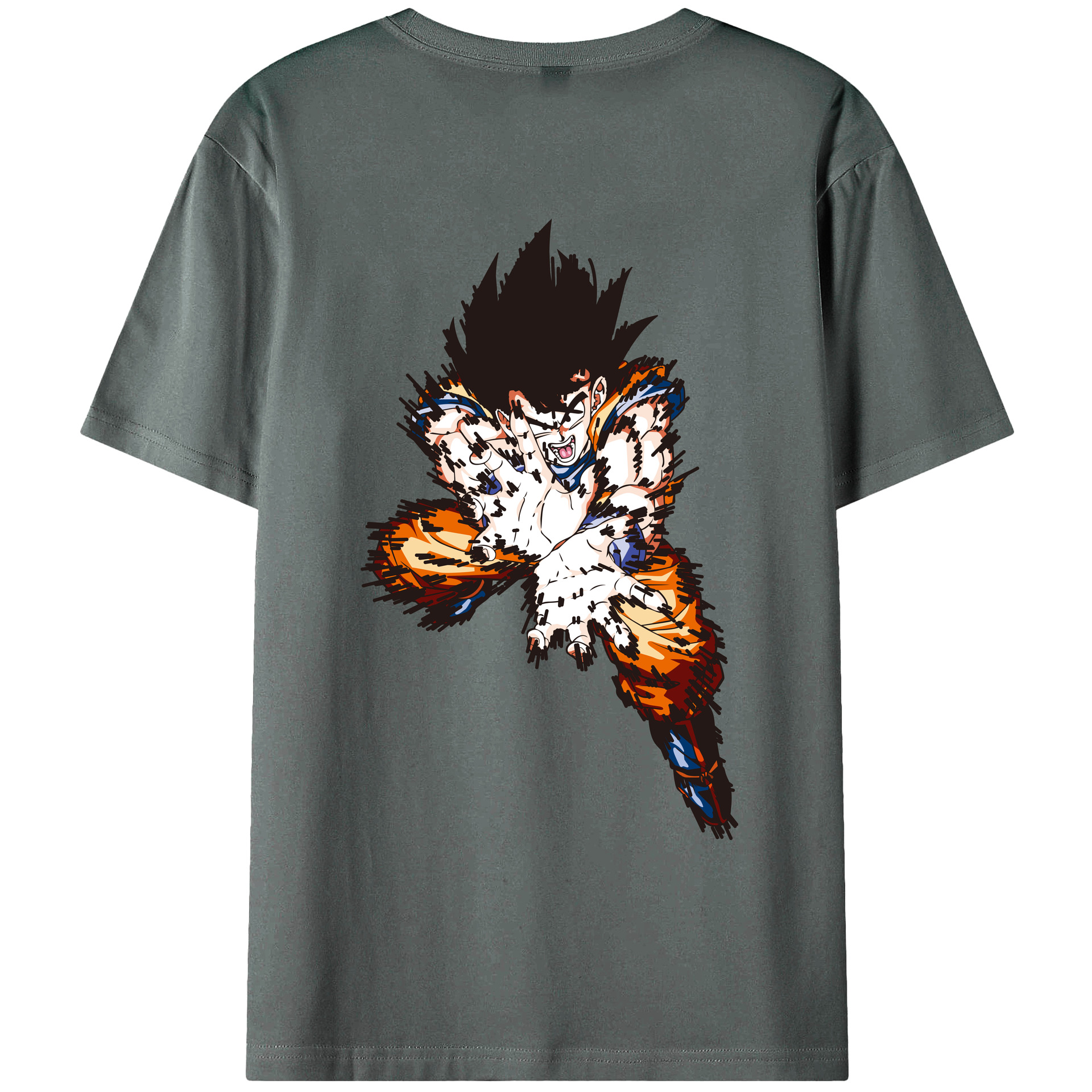 （画像用） ドラゴンボール 孫悟空（そん ごくう）Son Goku カカロット DRAGON BALL Kakarotto 綿100％ メンズ半袖Tシャツ（バックプリント） 通気性